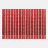 Roter und Weißer Samt-Look Geschenkpapier Set (Vorderseite 3)