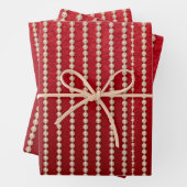 Roter und Weißer Samt-Look Geschenkpapier Set (Beispiel)