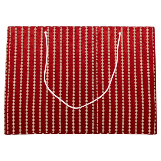 Roter und Weißer Samt-Look Große Geschenktüte (Vorderseite)