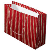 Roter und Weißer Samt-Look Große Geschenktüte (Vorderseite Schrägansicht)