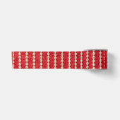 Roter und Weißer Samtiger Perlen-Look Satinband (Vorderseite)