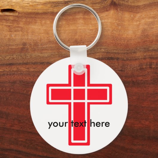 Roter und weißer Schlüsselanhänger (Vorderseite)