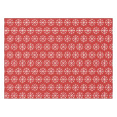 Roter und weißer Schneeflockemuster Tischdecke (Vorderseite (Horizontal))