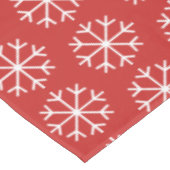 Roter und weißer Schneeflockemuster Tischdecke (Schrägansicht)