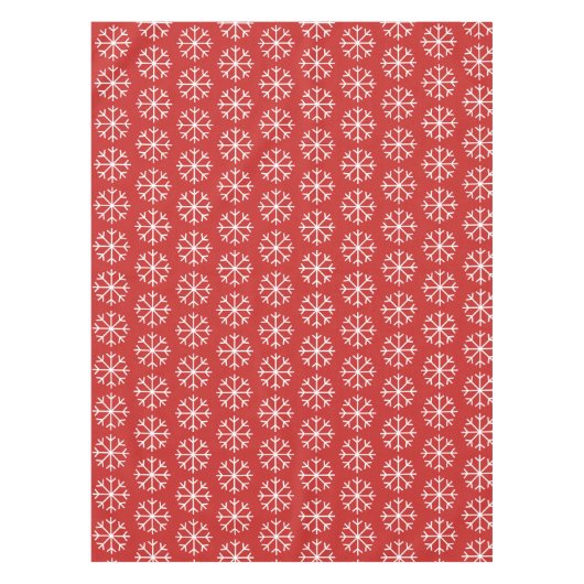 Roter und weißer Schneeflockemuster Tischdecke (Vorderseite)
