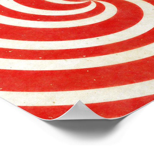Roter und weißer Schwindel Candy Swirl Poster (Ecke)