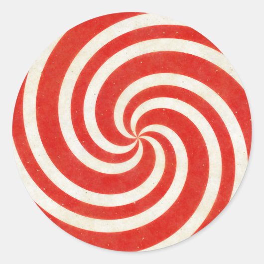 Roter und weißer Schwindel Candy Swirl Runder Aufkleber (Vorderseite)