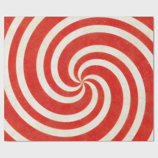 Roter und weißer schwindliger Süßigkeits-Strudel Geschenkpapier (Flach)