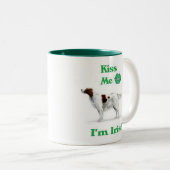 Roter und weißer Setzer-Kuss ich bin ich irisch Zweifarbige Tasse (VorderseiteRechts)