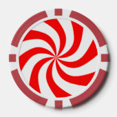 Roter und weißer Spiraldruck Pokerchips (Vorderseite)