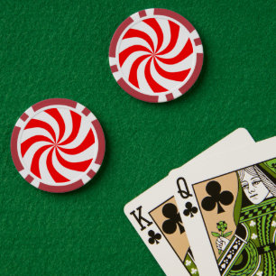 Roter und weißer Spiraldruck Pokerchips