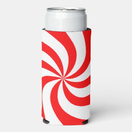 Roter und weißer Spiraldruck Selters Dosenkühler (Seltzer Vorderseite)