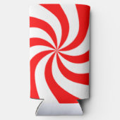 Roter und weißer Spiraldruck Selters Dosenkühler (Rückseite)