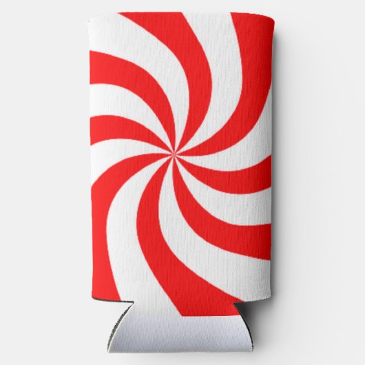 Roter und weißer Spiraldruck Selters Dosenkühler (Rückseite)