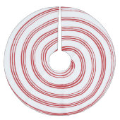 Roter und weißer Spiralspieß Polyester Weihnachtsbaumdecke (Vorderseite)