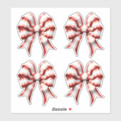 Roter und weißer Streifen Aufkleber (Blatt)