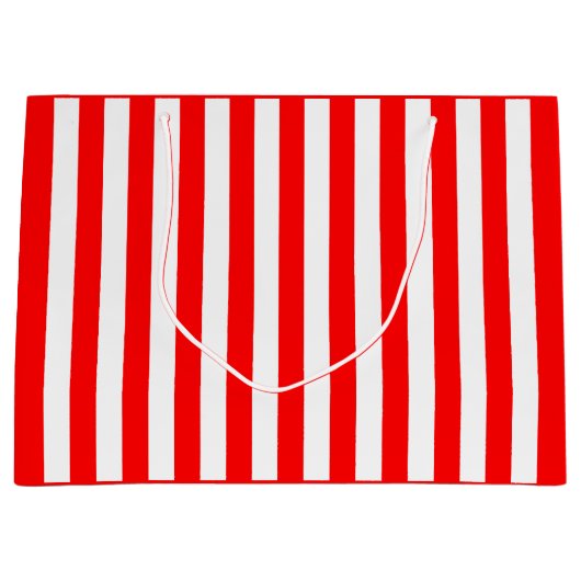 Roter und weißer Streifen Große Geschenktüte (Vorderseite)