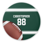 Roter und weißer Streifen Jersey Grid Eisen Fußbal Keramikknauf (Vorderseite)