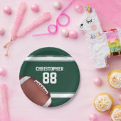 Roter und weißer Streifen Jersey Grid Eisen Fußbal Pappteller (Party)