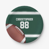 Roter und weißer Streifen Jersey Grid Eisen Fußbal Pappteller (Vorderseite)