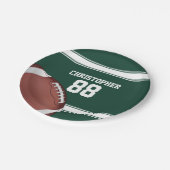 Roter und weißer Streifen Jersey Grid Eisen Fußbal Pappteller (Schrägansicht)