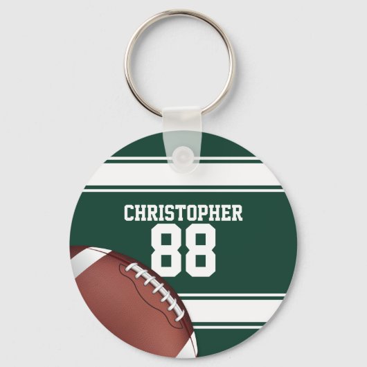 Roter und weißer Streifen Jersey Grid Eisen Fußbal Schlüsselanhänger (Vorderseite)