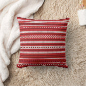 Roter und weißer Strick Pullover Rustikaler Countr Kissen (Decke)