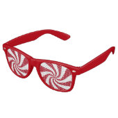 Roter und weißer Swirl Partybrille (Schrägansicht)