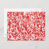 Roter und weißer Swirl Postkarte (Vorne/Hinten)