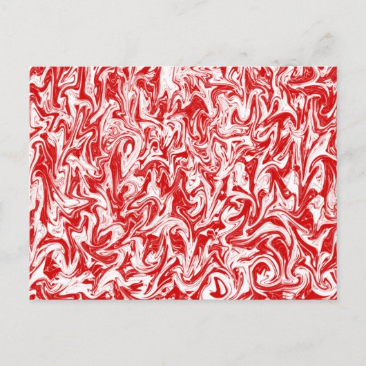 Roter und weißer Swirl Postkarte (Vorderseite)