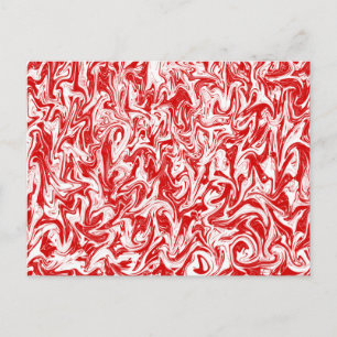 Roter und weißer Swirl Postkarte