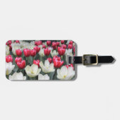 Roter und weißer Tulpe-Gepäck-Umbau personalisiert Gepäckanhänger (Vorderseite horizontal)