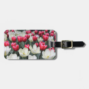 Roter und weißer Tulpe-Gepäck-Umbau personalisiert Gepäckanhänger