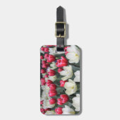 Roter und weißer Tulpe-Gepäck-Umbau personalisiert Gepäckanhänger (Vorderseite vertikal)