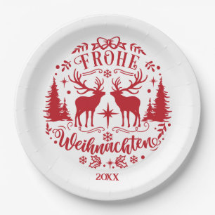 Roter und Weißer Weihnachten  Pappteller