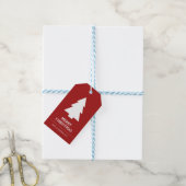 Roter und weißer Weihnachtsbaum Geschenkanhänger (Mit Garn)