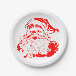 Roter und weißer Weihnachtsmann Pappteller