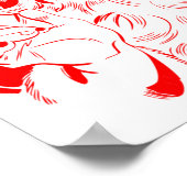 Roter und weißer Weihnachtsmann Poster (Ecke)