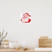 Roter und weißer Weihnachtsmann Poster (Küche)