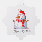 Roter und weißer Weihnachtsschneemann aus Santa Ornament Karte (Vorderseite)