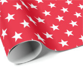 Roter und weißer Weihnachtsstern drucken glänzend  Geschenkpapier (Rolleneckpunkt)