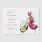 Roter und Weißer Wein Hochzeitsfeier Pergament Einladungen (Vorderseite)