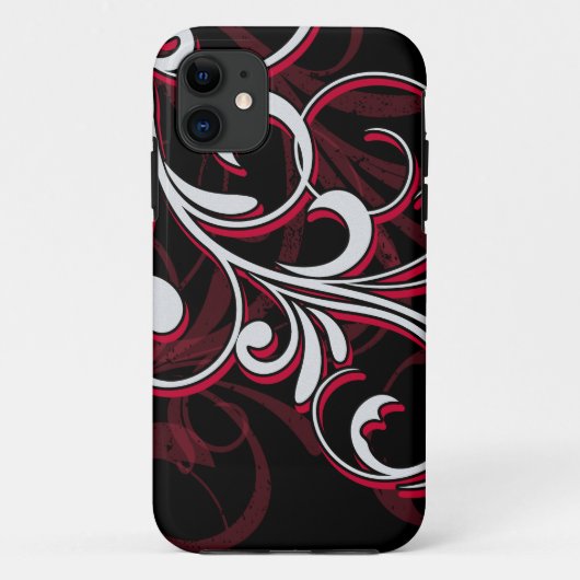 Roter und weißer Wirbel Case-Mate iPhone Hülle (Rückseite)