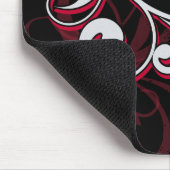 Roter und weißer Wirbel Mousepad (Ecke)