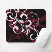 Roter und weißer Wirbel Mousepad (Mit Mouse)