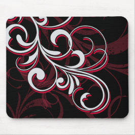 Roter und weißer Wirbel Mousepad