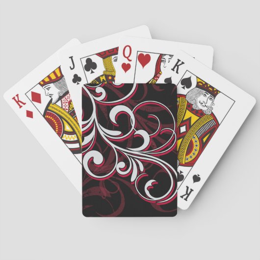 Roter und weißer Wirbel Spielkarten (Rückseite)