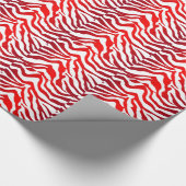 Roter und weißer Zebradruck Geschenkpapier (Ecke)