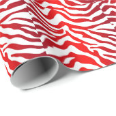 Roter und weißer Zebradruck Geschenkpapier (Rolleneckpunkt)