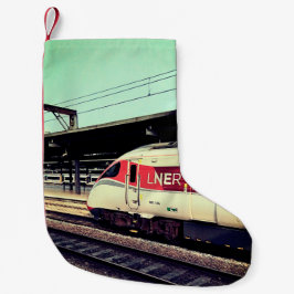 Roter und weißer Zug Kleiner Weihnachtsstrumpf
